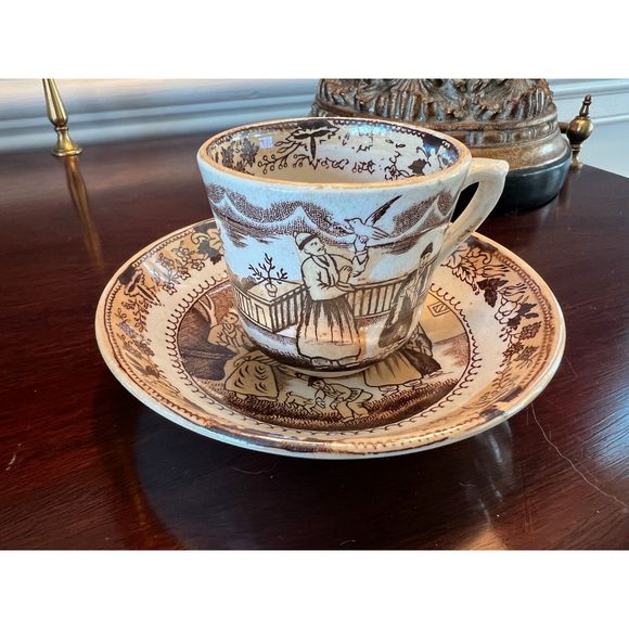 Antique Petrus Regout Maastricht Holland Timor Chinoiserie Teacup and Saucer - Picture 3 of 11